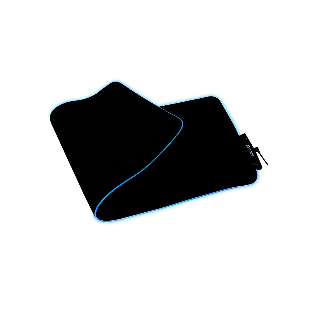 PAD MOUSE TEROS TE-3013G NEGRO LADOS RGB GOMATELA 15 COLORES