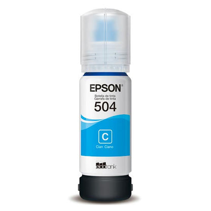 Botella Tinta Epson T504 azul Original Tinta Epson cian cyan 504 L4150 L4160 L4260 L6171 L6270 L6191 L14150 T504220-AL
