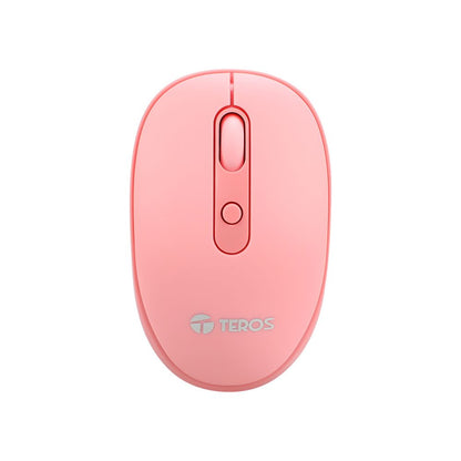 Mouse inalambrico USB Teros TE5075R Rosado 1600dpi USB 4 BOTONES