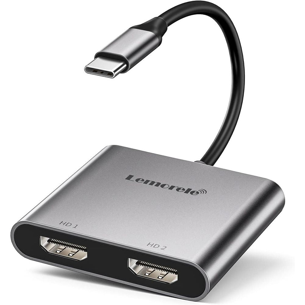 ADAPTADOR DE VIDEO LEMORELE USB-C A 2 HDMI