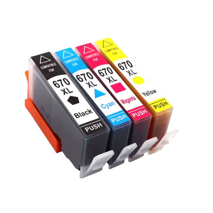 Cartucho HP 670 670XL TINTA HP 670 670XL compatible 3525 4615 4625 5525 6526 PACKx4 COLORES