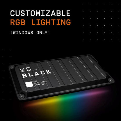 Disco Externo Ssd Gaming Portable WD BLACK P40 2tb 2000MB/s USB C RGB (WDBAWY0020BBK-WESN)
