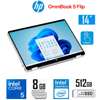 Laptop HP OMNIBOOK 14-FP0013DX 14' 2K I5 12450H 8GB 512GB Laptop TACTIL X360 TOUCHSCREEN Omnibook 5