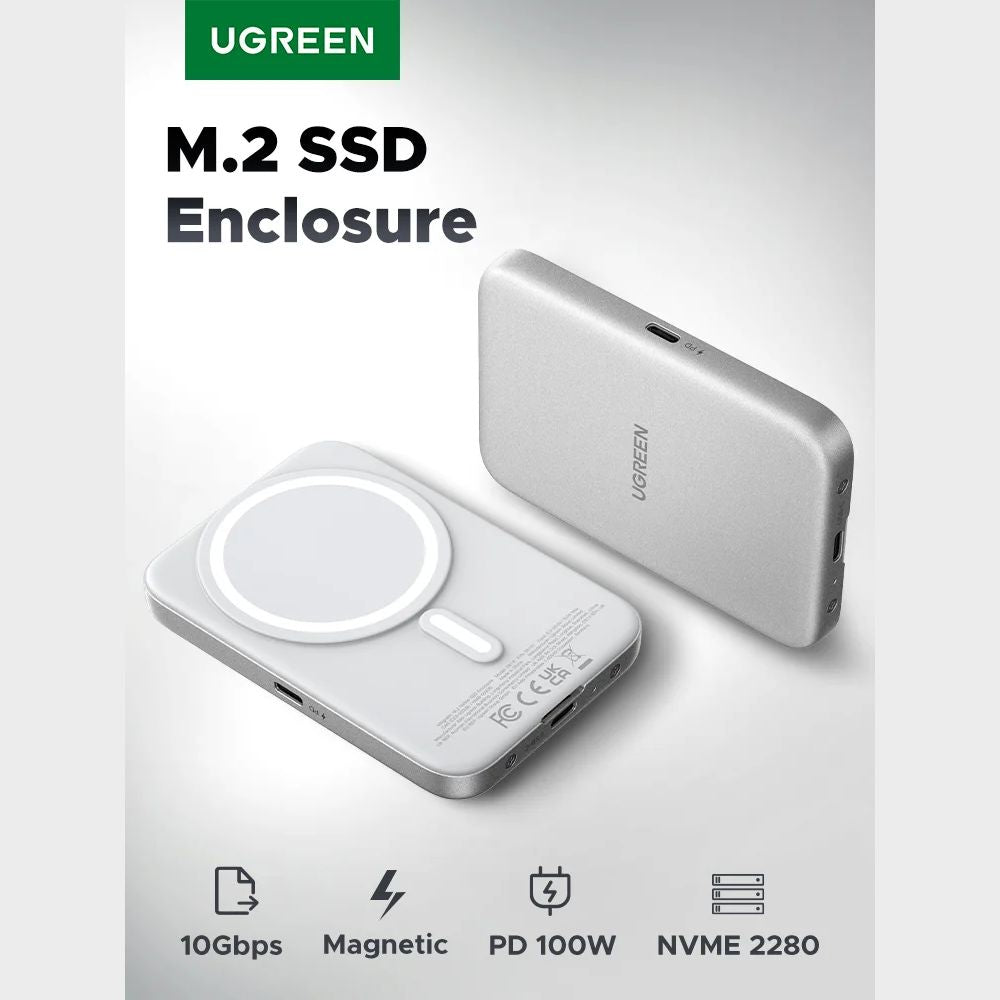 ENCLOSURE SSD NMVE UGREEN CARCASA MAGNETICA 10GPBS DATOS USB-C CARGA M / B+M KEY (D619 55151)