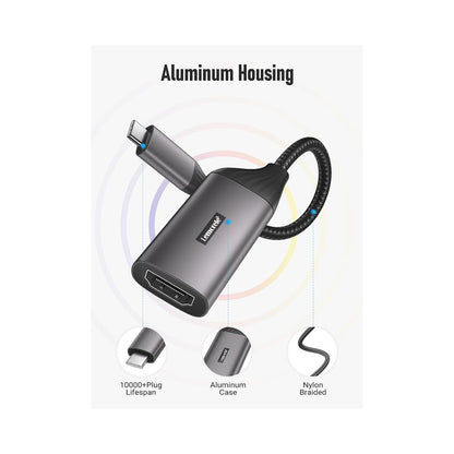ADAPTADOR VIDEO LEMORELE USB-C a HDMI 4K ADAPTADOR CABLE HDTV LAPTOP A PANTALLA