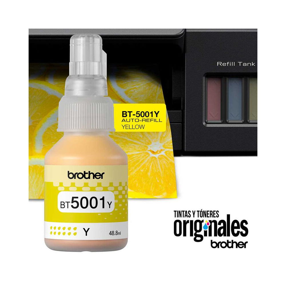 Botella de Tinta BROTHER bt5001y bt5001 5001 5001Y AMARILLO AMARILLA OEM SIN CAJA T220 T300 T310 T420W T500w T510W T520W T700w T710W T720DW T800w T810W T820DW T910DW T920DW T4500DW