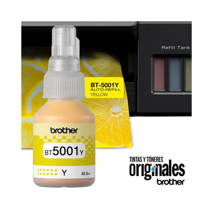 Botella de Tinta BROTHER bt5001y bt5001 5001 5001Y AMARILLO AMARILLA OEM SIN CAJA T220 T300 T310 T420W T500w T510W T520W T700w T710W T720DW T800w T810W T820DW T910DW T920DW T4500DW