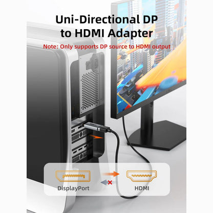 Adaptador DP a HDMI DisplayPort a HDMI 4K PARA PC TV LAPTOP PROYECTOR