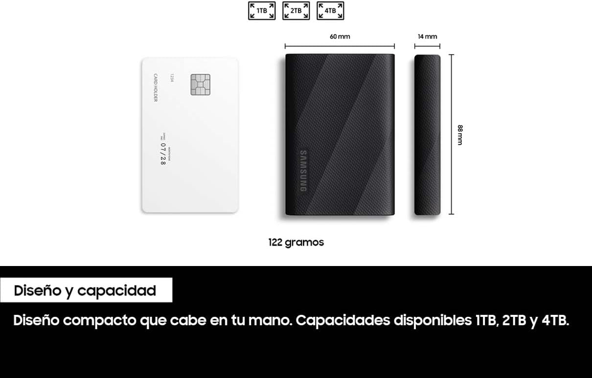 Disco Solido externo SAMSUNG T9 1TB 20Gbps USB C 2000MB/S