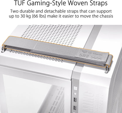 CASE TUF GAMING GT502 BLANCO ATX USB 3 FILTRA POLVO SIN FUENTE