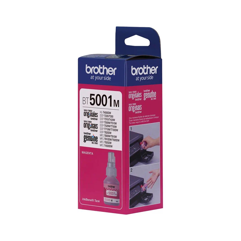 Botella de Tinta BROTHER bt5001M 5001 5001M ROJO MAGENTA