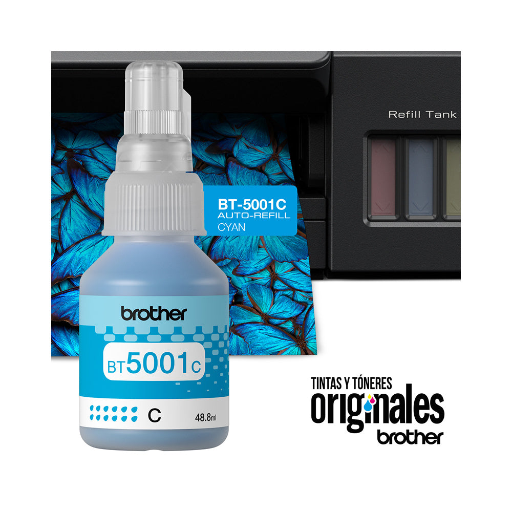 Botella de Tinta BROTHER bt5001C bt5001 5001 5001C AZUL CIAN CYAN OEM SIN CAJA T220 T300 T310 T420W T500w T510W T520W T700w T710W T720DW T800w T810W T820DW T910DW T920DW T4500DW