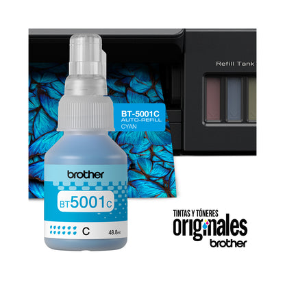Botella de Tinta BROTHER bt5001C bt5001 5001 5001C AZUL CIAN CYAN OEM SIN CAJA T220 T300 T310 T420W T500w T510W T520W T700w T710W T720DW T800w T810W T820DW T910DW T920DW T4500DW