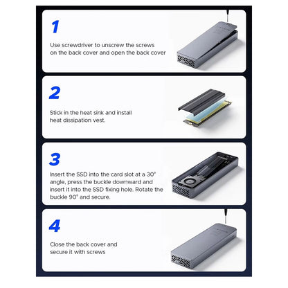 ENCLOSURE M2 NVME CNM2-U4 USB4 Tipo-C THUNDERBOLT 4/3 40GBPS SSD 2230 2242 2260 2280 KEY M COMPATIBLE UASP TRIM (CNM2-U4-GY)