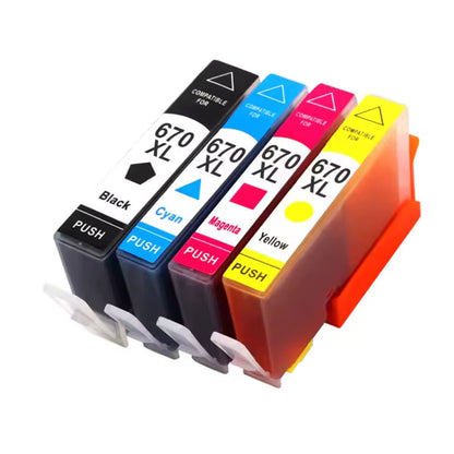 Cartucho HP 670 670XL TINTA HP 670 670XL compatible 3525 4615 4625 5525 6526 PACKx4 COLORES