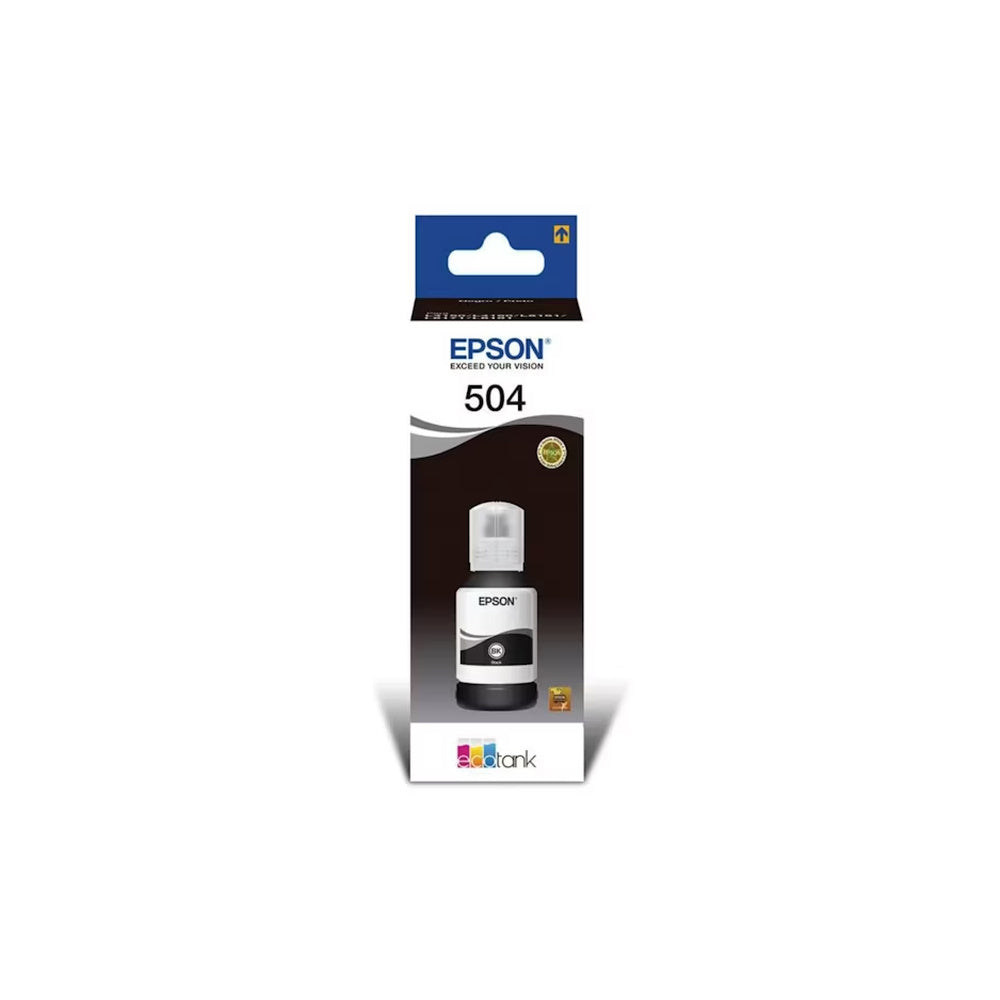 Botella Tinta Epson T504 negra Original Tinta Epson black 504 L4150 L4160 L4260 L6171 L6270 L6191 L14150 T504420-AL