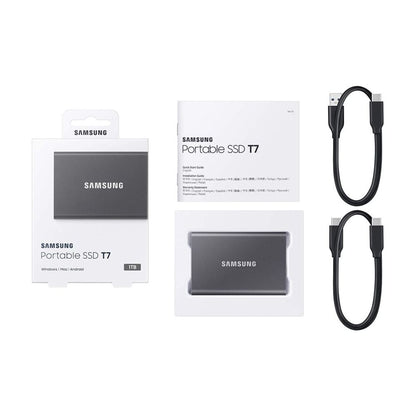 Disco duro externo SSD SAMSUNG NEGRO T7 1TB 3.2 TIPO C 1050MB/S