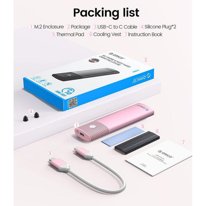 ENCLOSURE ORICO SSD M.2 NVMe 10Gbps ROSADO PWM2-G2-PK CASE SSD ROSA