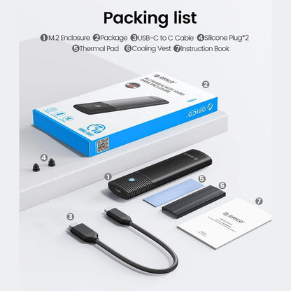 ORICO USB3.2 Gen2 Type-C M.2 NVMe SSD Enclosure (10Gbps) PWM2-G2