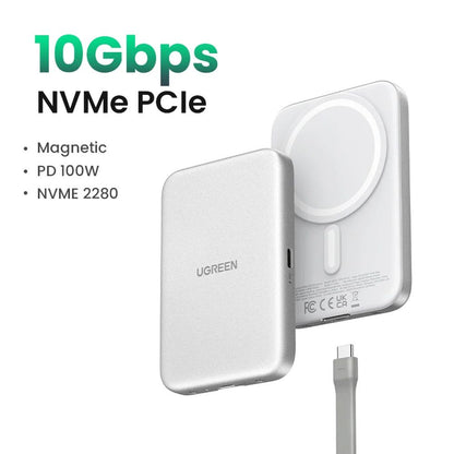 ENCLOSURE SSD NMVE UGREEN CARCASA MAGNETICA 10GPBS DATOS USB-C CARGA M / B+M KEY (D619 55151)