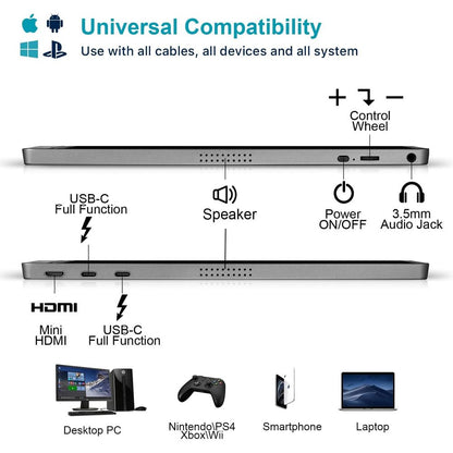 MONITOR PORTÁTIL KYY K3 15.6" IPS Full HD 1080p USB C HDMI INCLUYE FUNDA SMART