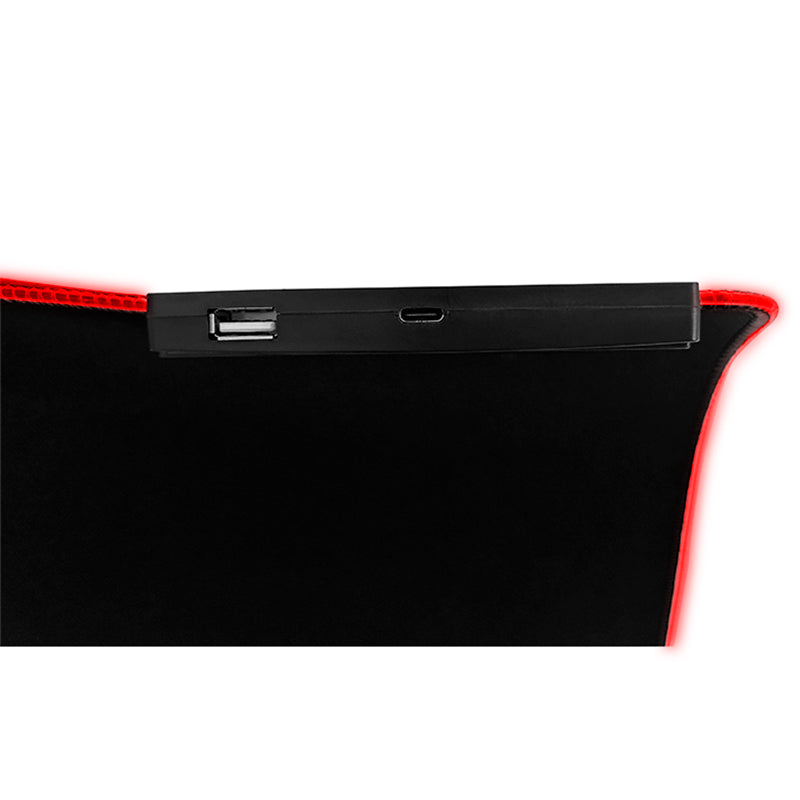 PAD MOUSE TEROS TE-3013G NEGRO LADOS RGB GOMATELA 15 COLORES