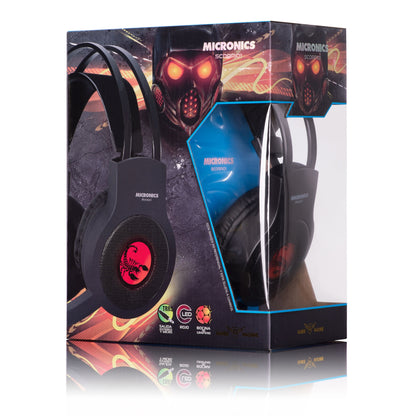AUDIFONOS GAMING  MICRONICS SCORPIO 1 - MIC HG814+P4 USB JACK 3.5