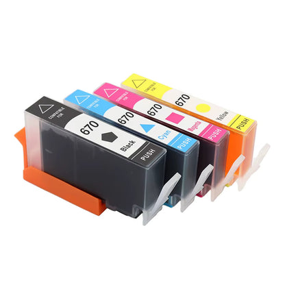 Cartucho HP 670 670XL TINTA HP 670 670XL compatible 3525 4615 4625 5525 6526 PACKx4 COLORES