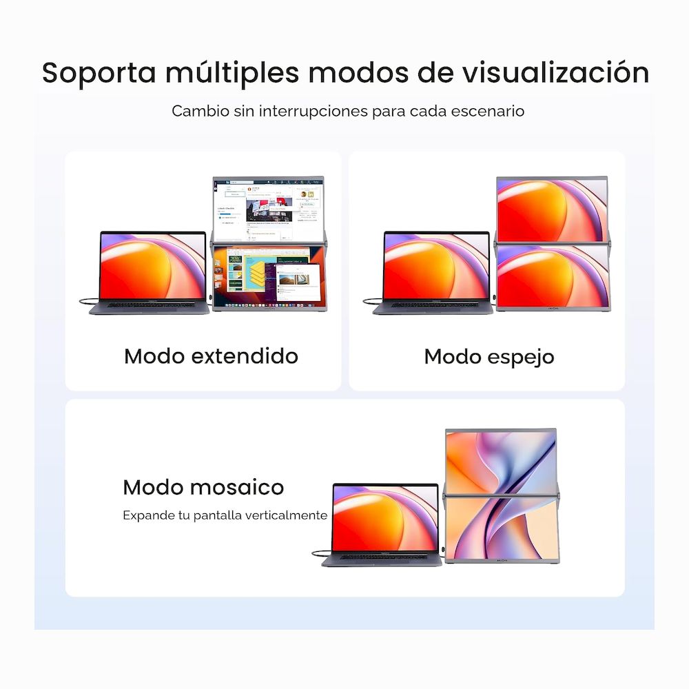 MONITOR ARZOPA DUAL E1 15.6' FULL HD SRGB 100% IPS LIGERO PEGABLE