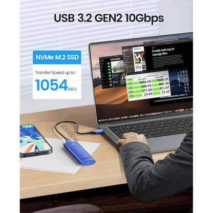 ENCLOSURE ORICO SSD M.2 NVMe 10Gbps AZUL PWM2-G2-BK CASE SSD