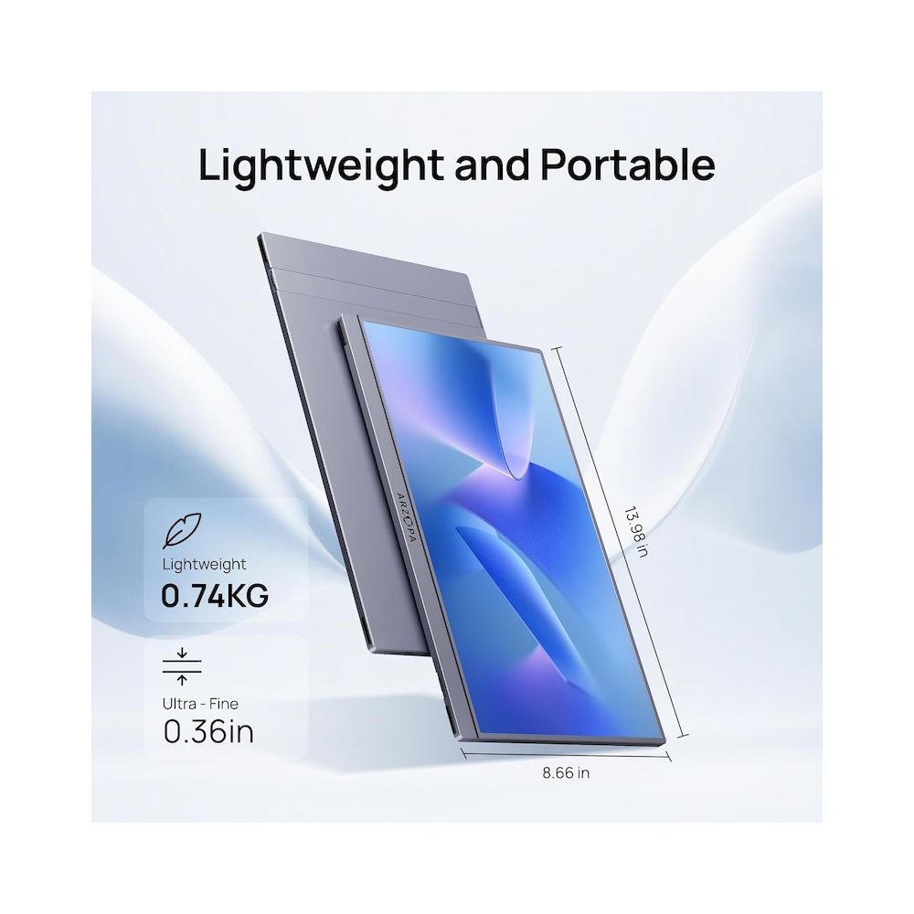 MONITOR PORTÁTIL ARZOPA A1 GRIS 15.6" IPS Full HD 1080p USB-C