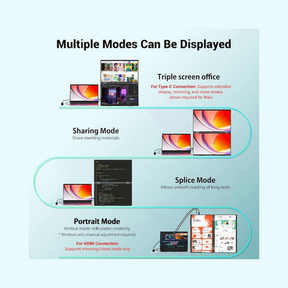 MONITOR PORTATIL DUAL INNOVIEW 15.6' FULL HD IPS 60HZ 3MS EXTENSOR 3 MODOS WINDOWS MAC