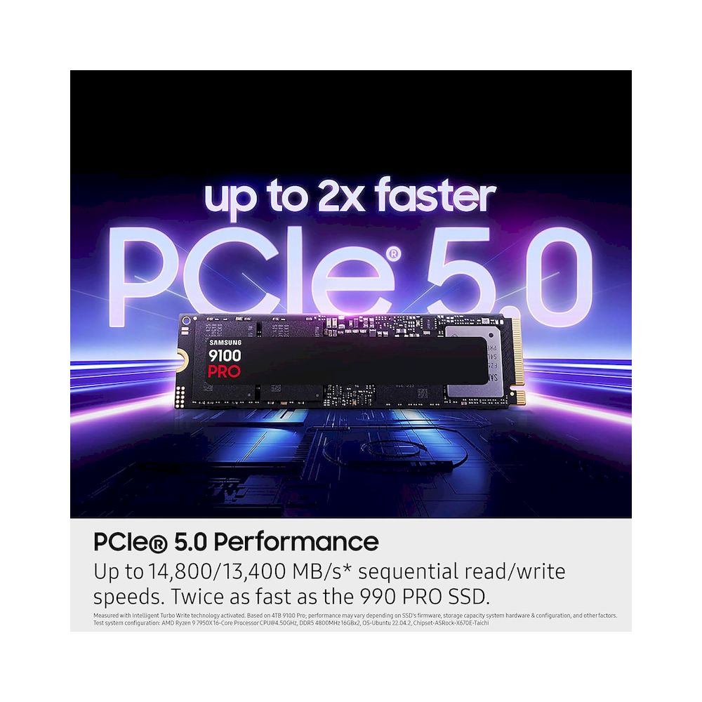 DISCO SOLIDO SSD SAMSUNG 9100 PRO 2TB M.2 NVME LAPTOP PCIE 5 14700 MBS
