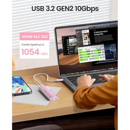 ENCLOSURE ORICO SSD M.2 NVMe 10Gbps ROSADO PWM2-G2-PK CASE SSD ROSA