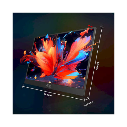 MONITOR PORTATIL AOC V50 15.6' FULL HD IPS 125% SRGB HDR PARA JUEGOS TRABAJO MAC PS XBOX LAPTOP IDEAL PARA VIAJES