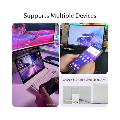 MONITOR PORTATIL SOTSU 14' FLIPACTION GO FULL HD IPS MULTI DEVICE RESISTENTE Y LIGERO VIDRIO TEMPLADO