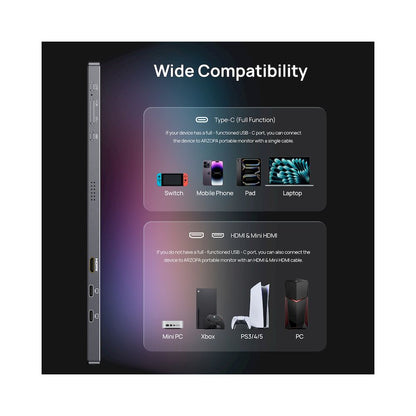 MONITOR PORTÁTIL ARZOPA Z3FC 16.1" 2.5K 180HZ IPS 107% sRGB USB C HDMI DEX ULTRALIGERO