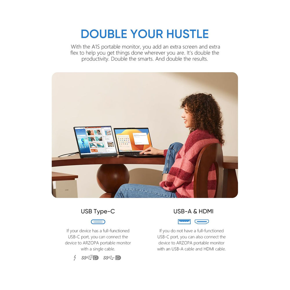 MONITOR ARZOPA 14" IPS 1080P Full HD ideal oficina viajes ULTRALIGERO