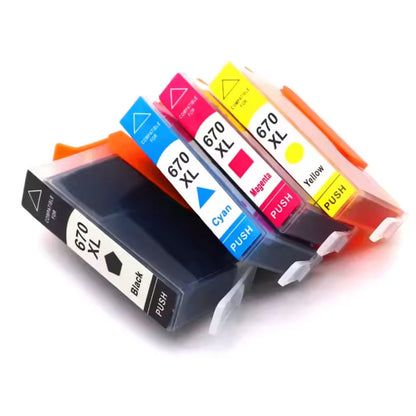 Cartucho HP 670 670XL TINTA HP 670 670XL compatible 3525 4615 4625 5525 6526 PACKx4 COLORES