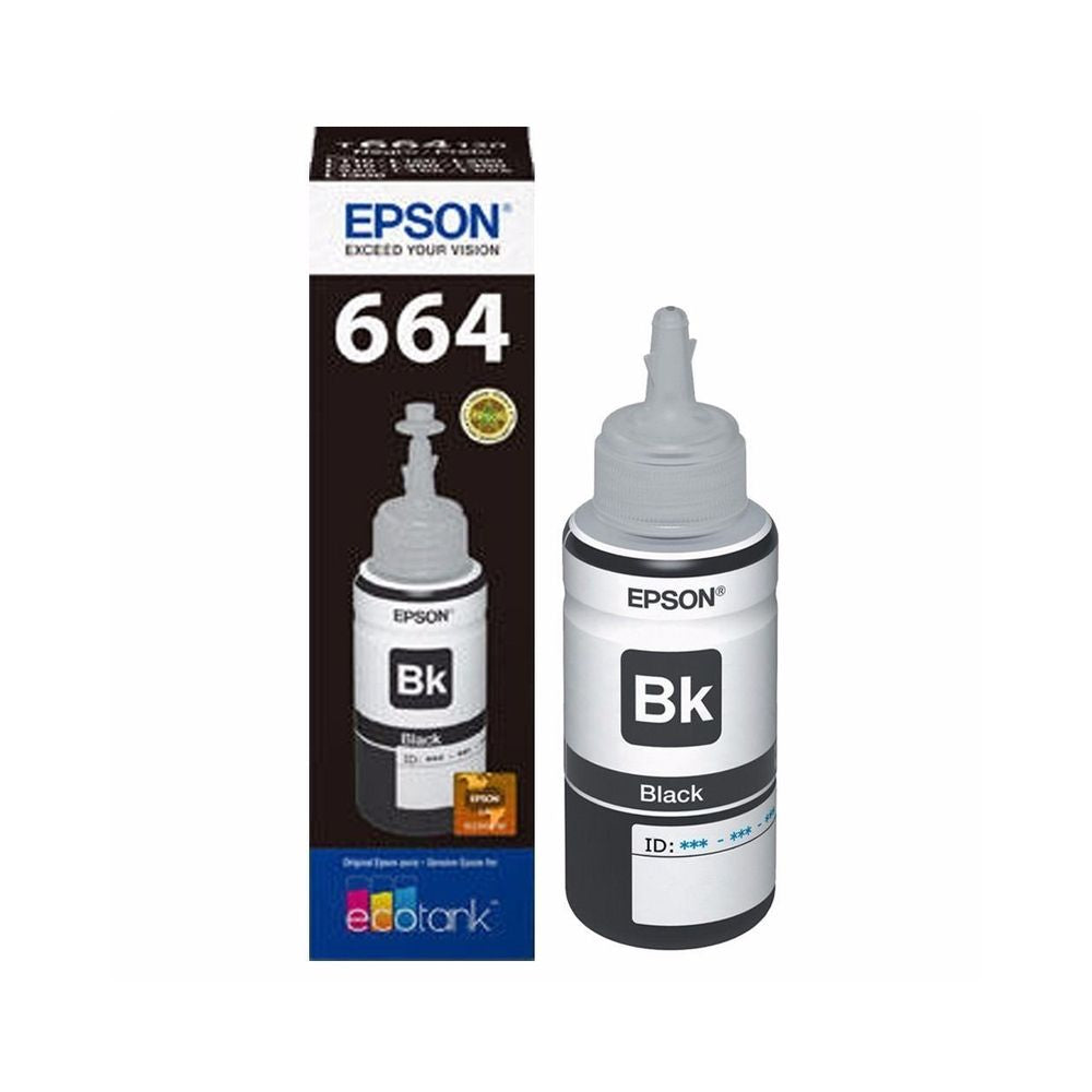 TINTA EPSON 664 NEGRA T664 T664120-AL IMPRESORAS ECOTANK SERIE L 100% ORIGINAL