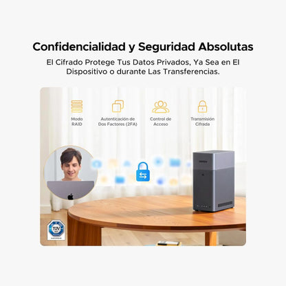 NAS DH2300 NASync 2 BAHIAS ACCESO REMOTO DISKLESS 4K HDMI 4GB RAM HASTA 60TB