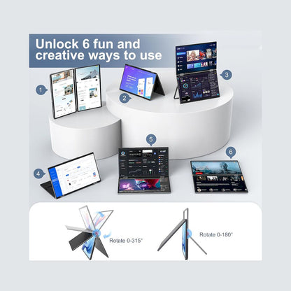 MONITOR PORTATIL DUAL INNOVIEW 15.6' FULL HD IPS 60HZ 3MS EXTENSOR 3 MODOS WINDOWS MAC