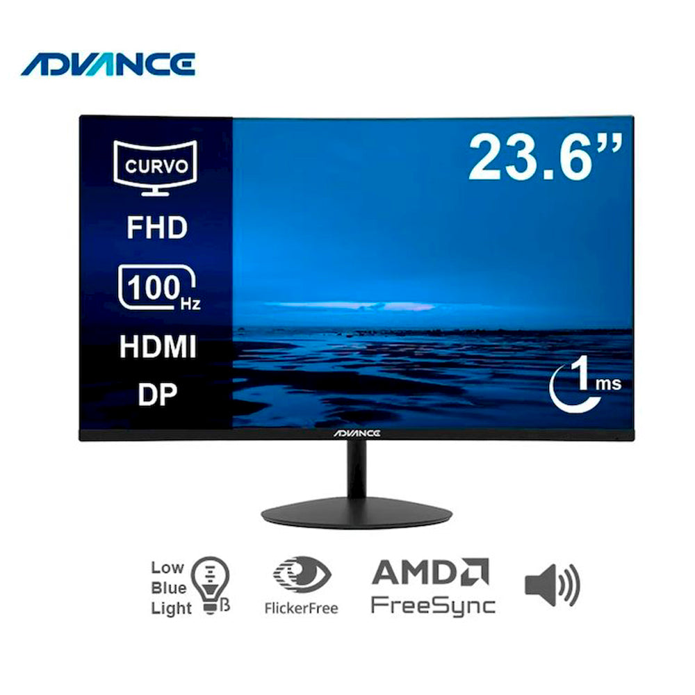 Monitor GAMING ADVANCE 2452S 23.6' CURVO VA FULL HD PARLANTES HDMI DP