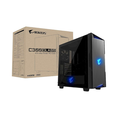 Case GIGABYTE AORUS C300 GLASS RGB USB 3.0 TAPA VIDRIO SIN FUENTE MID TOWER ATX / CASE AC300G GB-AC300G
