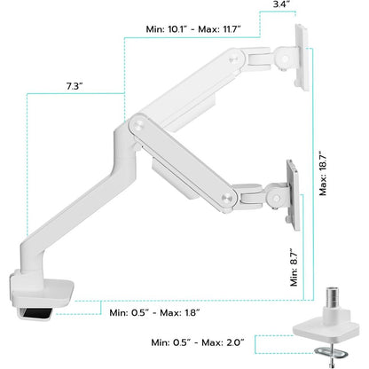 SOPORTE ARES WING BLANCO DE MESA MONITOR 17 A 49 MESA 50 GRADOS ALUMINIO