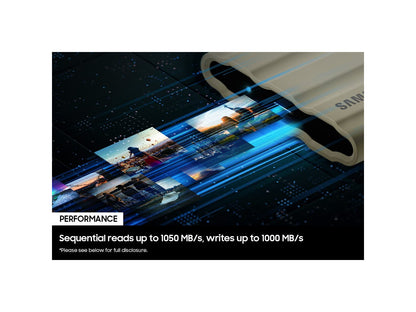 Disco externo SSD SAMSUNG T7 SHIELD 1TB USB C IP65 RESISTE AGUA CAIDAS