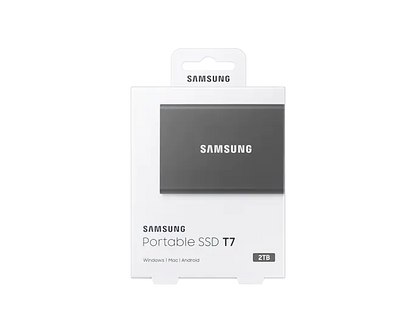 Disco duro SSD externo SAMSUNG T7 2TB 3.2 TIPO C 1050MB/S NEGRO