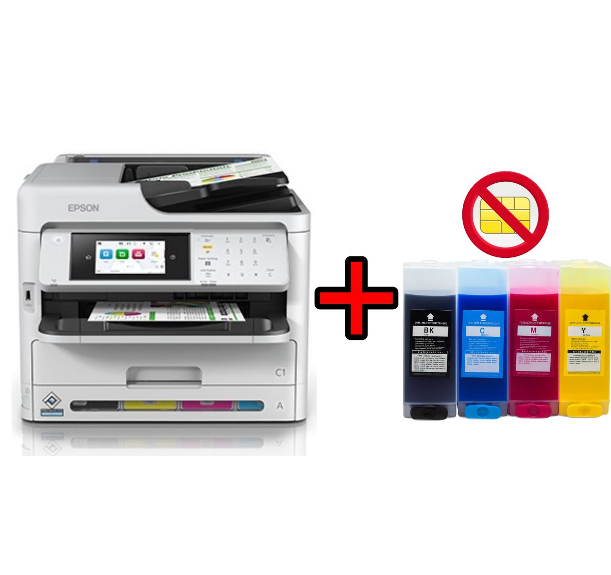 Impresora Epson WorkForce WF-C5810 MULTIFUNCIONAL EPSON C5810 + CARTUCHOS RECARGABLES CON TINTA PIGMENTADA A4 ADF DUPLEX