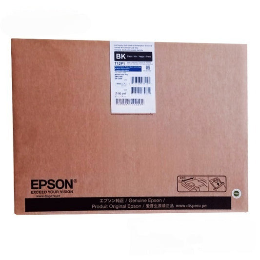 Bolsa de tinta NEGRA EPSON DURABRITE Ultra T12P NEGRO ORIGINAL T12P1 CARTUCHO TINTA T12P100 EPSON EM-C800 EP-C800