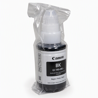 Botella de tinta CANON GI-190 negro NEGRA 70ml ORIGINAL OEM SIN CAJA TINTA IMPRESORA G1100 G2100 G3100 G4100 G1110 G2101 G2110 G2111 G3101 G3102 G3110 G3111 G4102 G4110 G4111